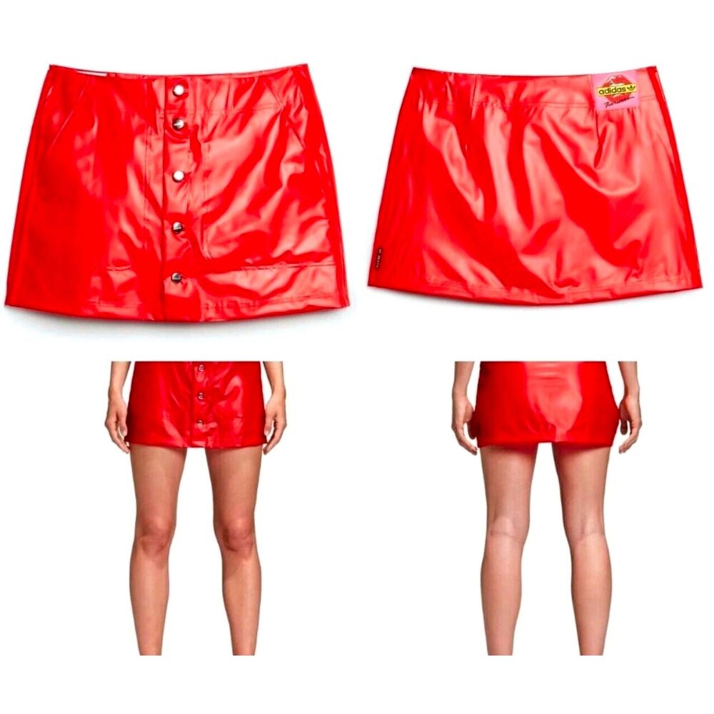 Adidas x Fiorucci Red TPU Kiss Mini Skirt Size L/XL
